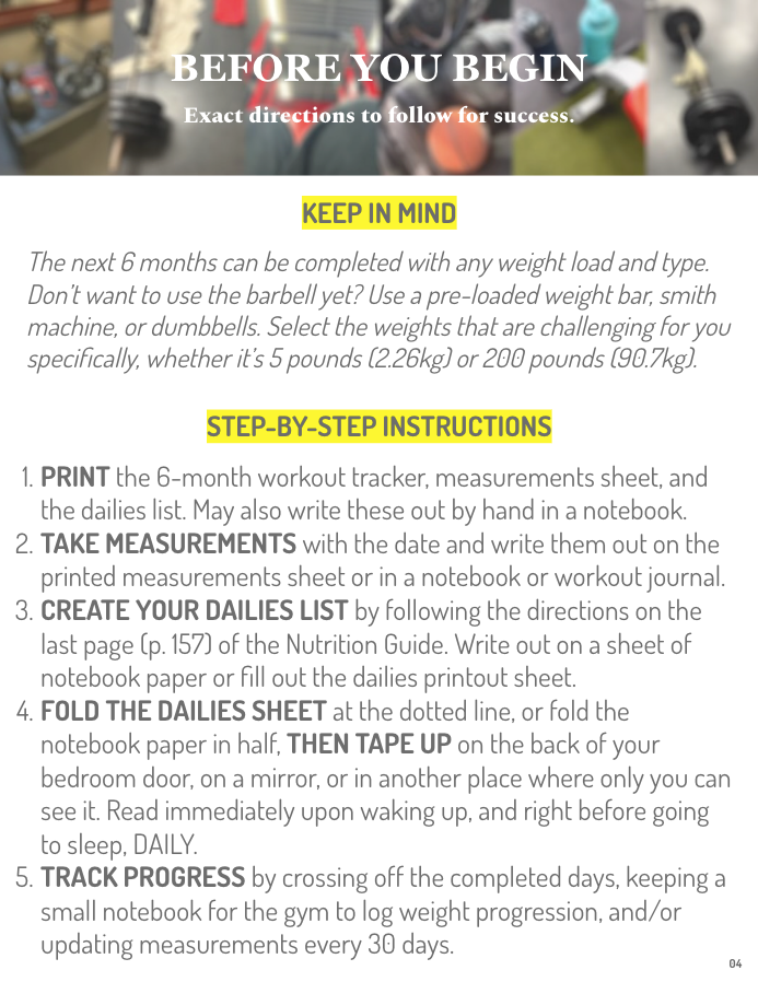 Six Month Transformation Guidebook + Complementary Cookbook & Nutrition Guide